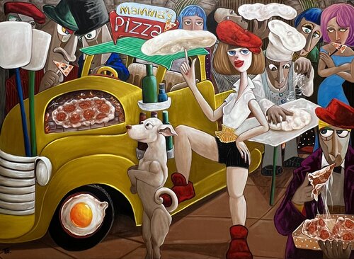 Momma's Pizza by Ta Byrne, Painting for Sale on Select