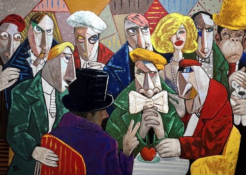 Conspirators Plotting by Ta Byrne, Painting for Sale on Select