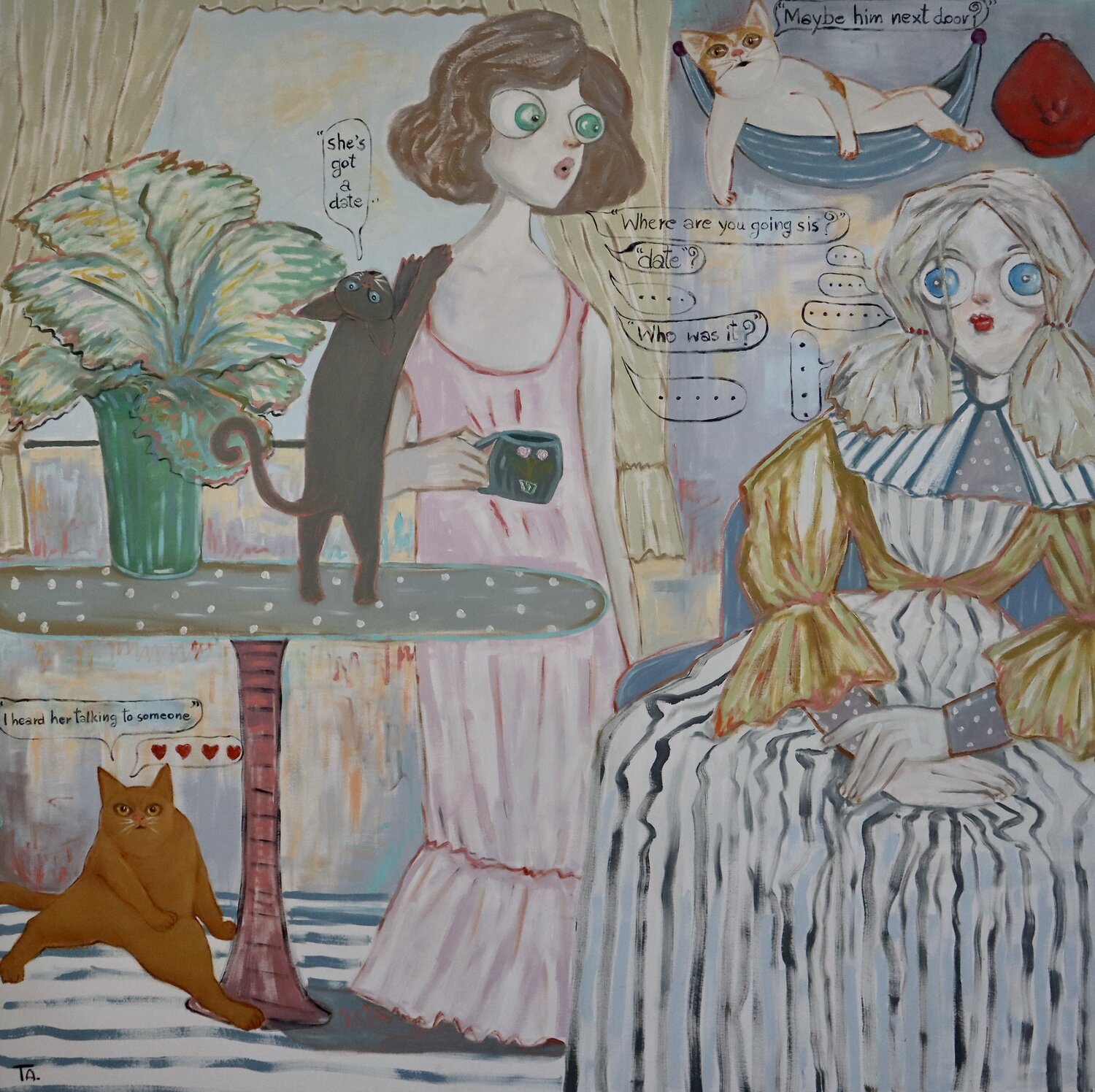 Sisters Ta Byrne Original painting for sale