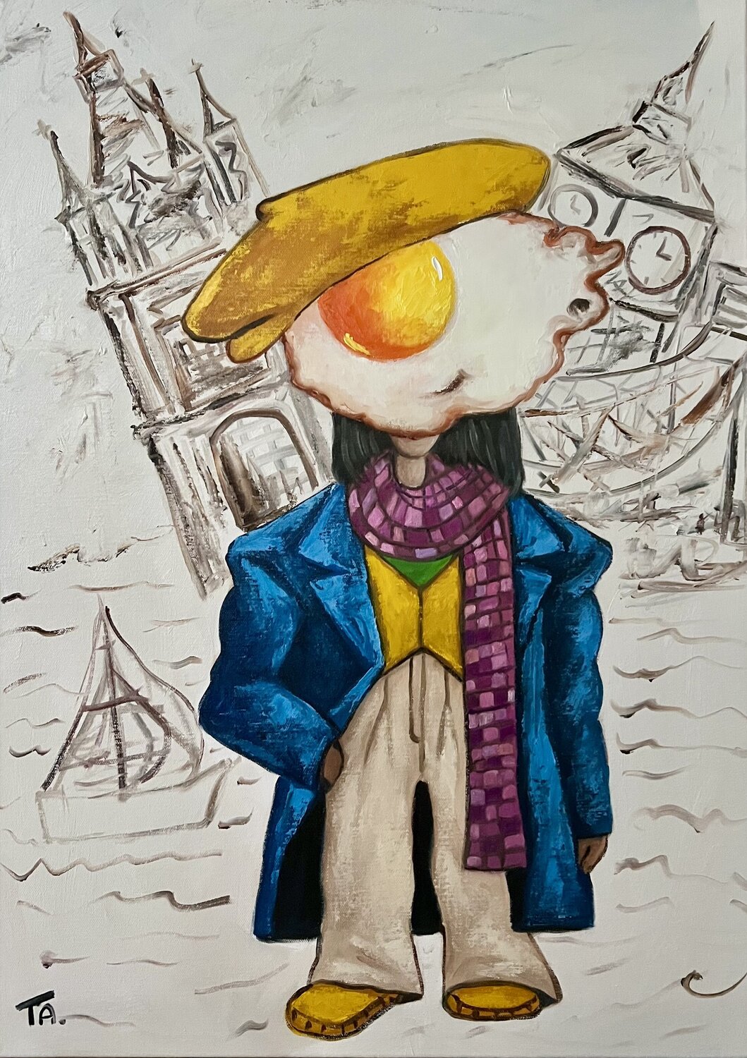 Sabo in London Ta Byrne Original painting for sale