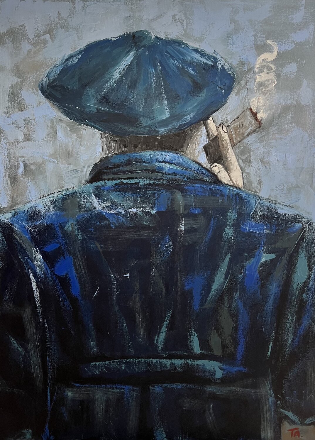 Mr Blue Ta Byrne Original painting for sale