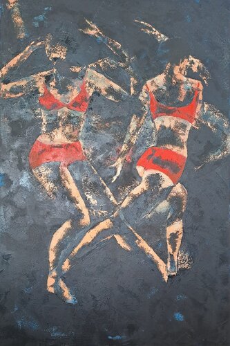 Corps émoi rouge by Corinne Malfreyt, Painting for Sale on Select