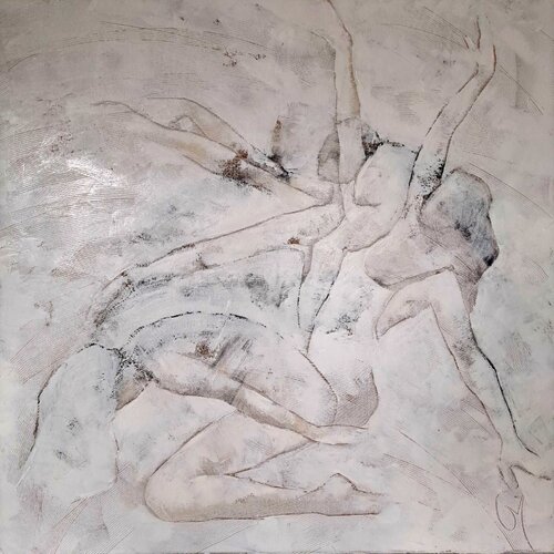 Le salut au soleil by Corinne Malfreyt, Painting for Sale on Select