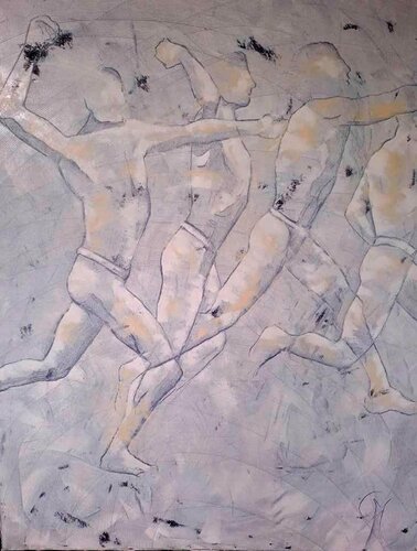 Le lancer by Corinne Malfreyt, Painting for Sale on Select