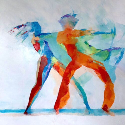 Duo en couleurs by Corinne Malfreyt, Painting for Sale on Select