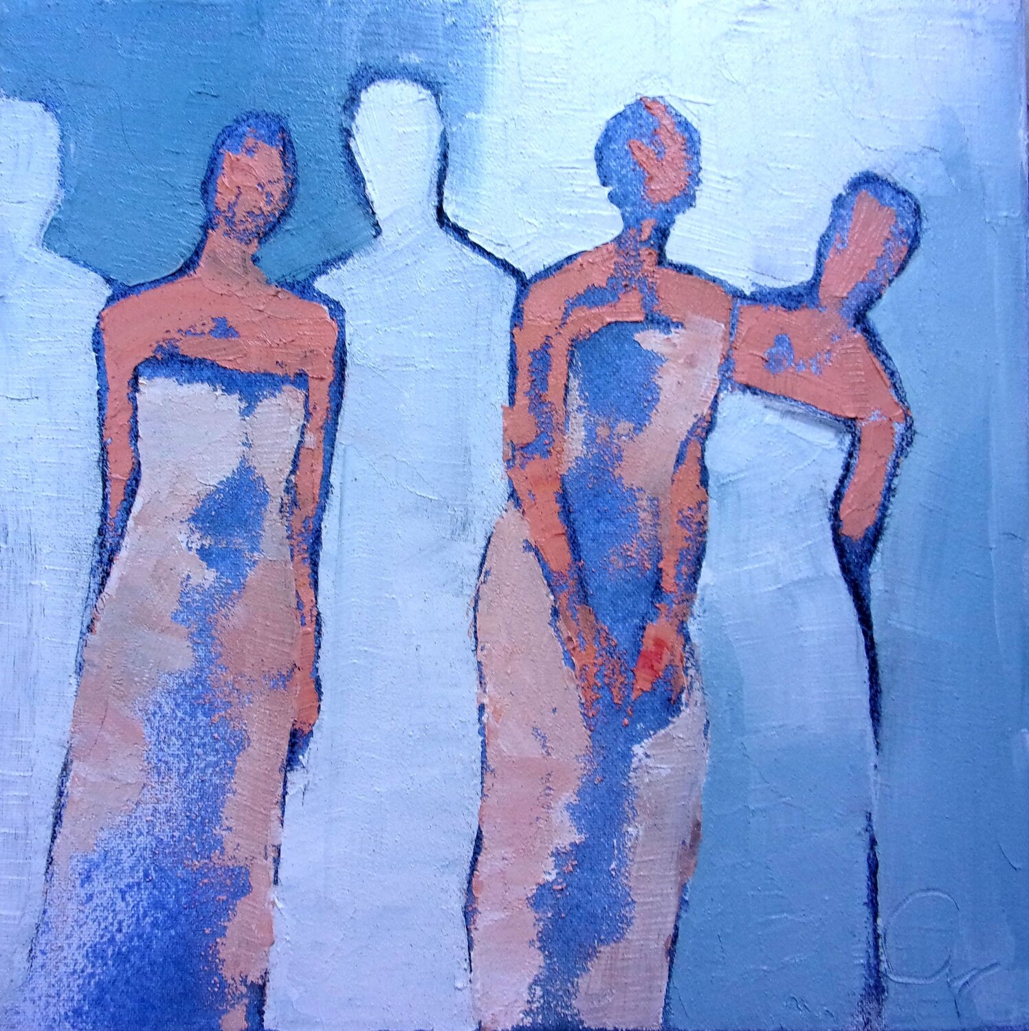 Confidences Corinne Malfreyt Original painting for sale