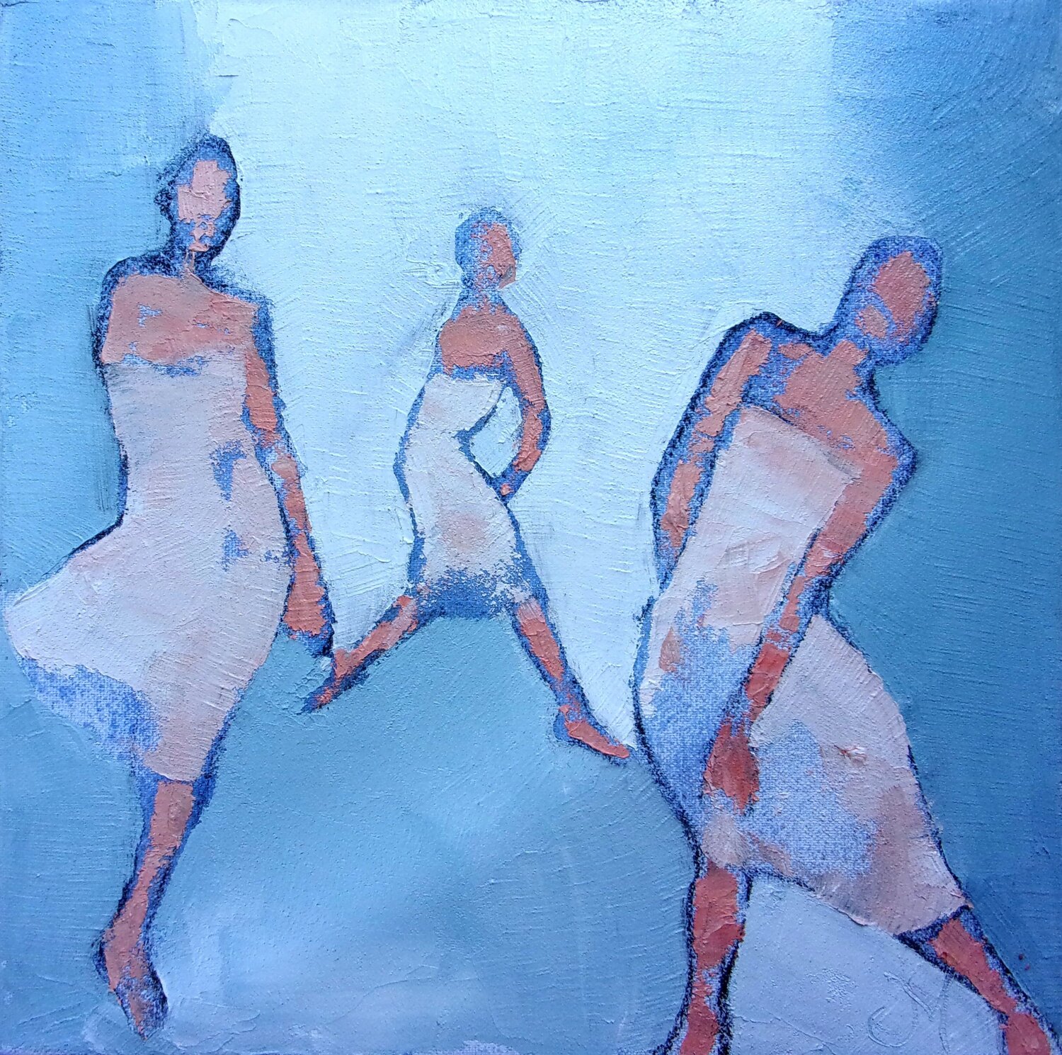 Trio Corinne Malfreyt Original painting for sale