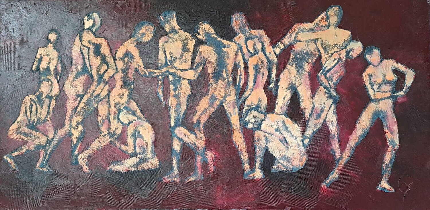 Solidarités Corinne Malfreyt Original painting for sale