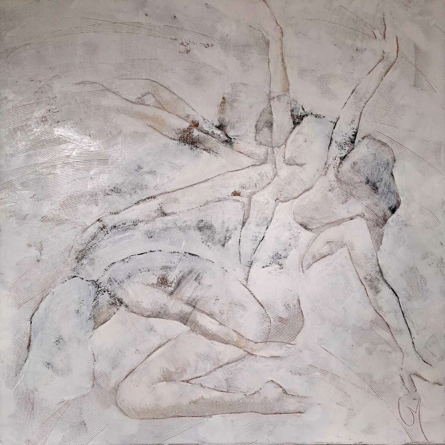Le salut au soleil Corinne Malfreyt Original painting for sale