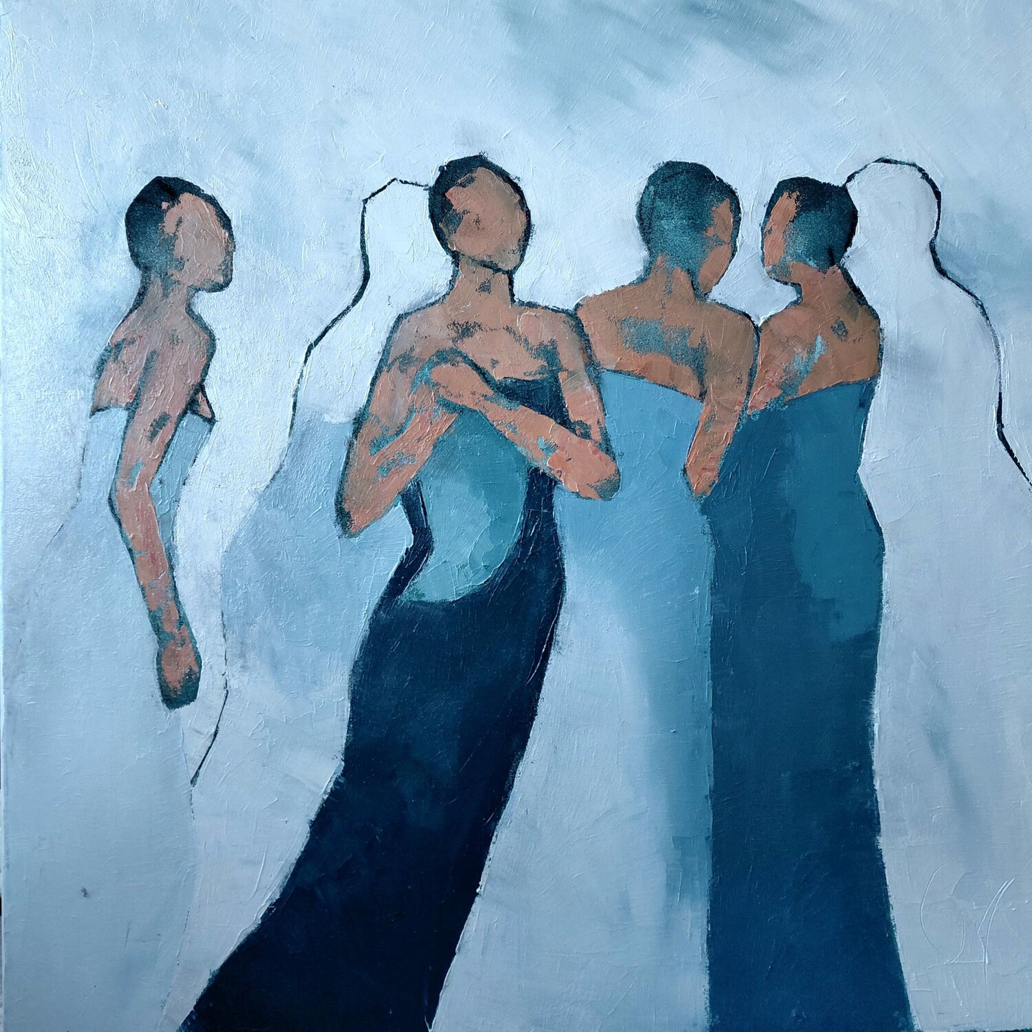 Le foulard Corinne Malfreyt Original painting for sale