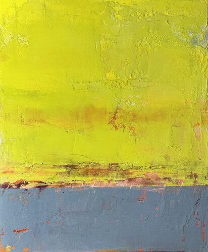 Lemon Yellow and Blue by Susan Handau, Painting for Sale on Select