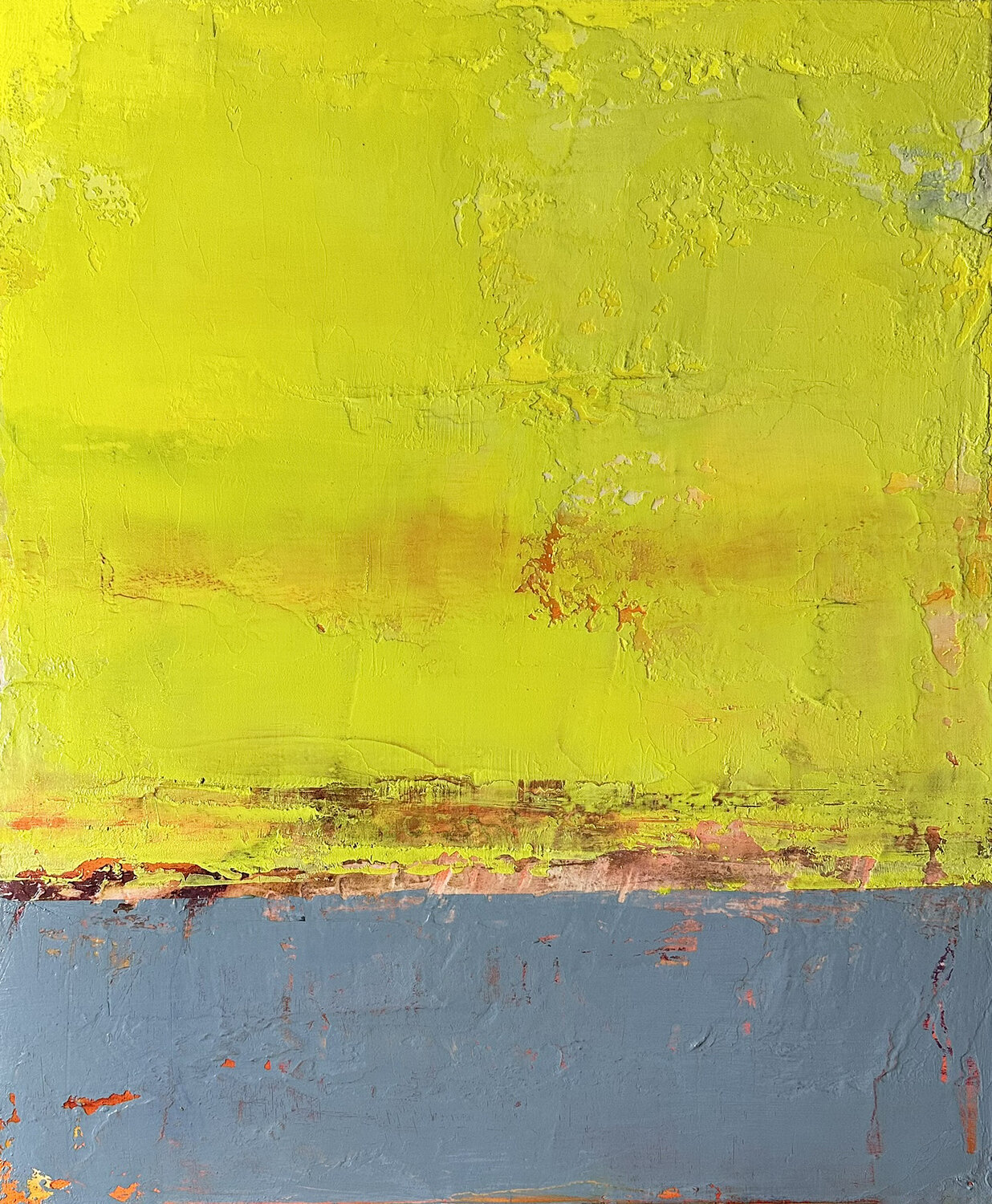 Lemon Yellow and Blue Susan Handau Original painting for sale