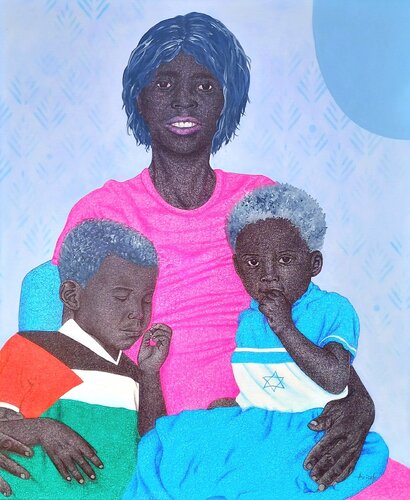 Family is a gift #2 by Aziseh Emmanuel, Painting for Sale on Select