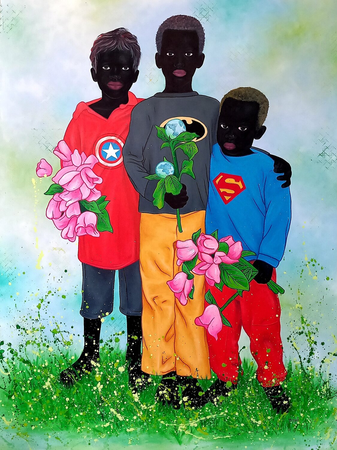 Peace makers #3 Aziseh Emmanuel Original painting for sale