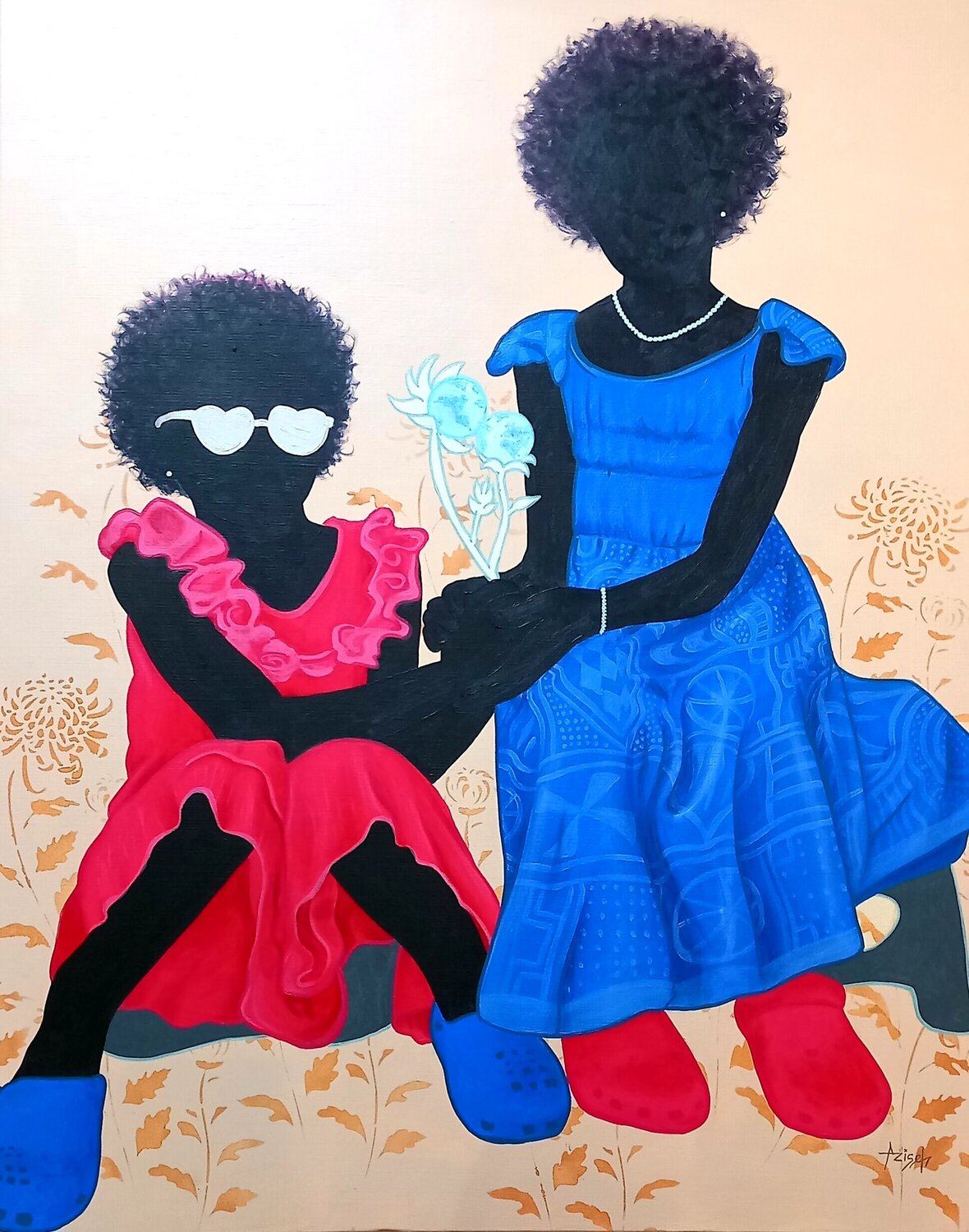 Sisters from another Mother #10 Aziseh Emmanuel Original painting for sale