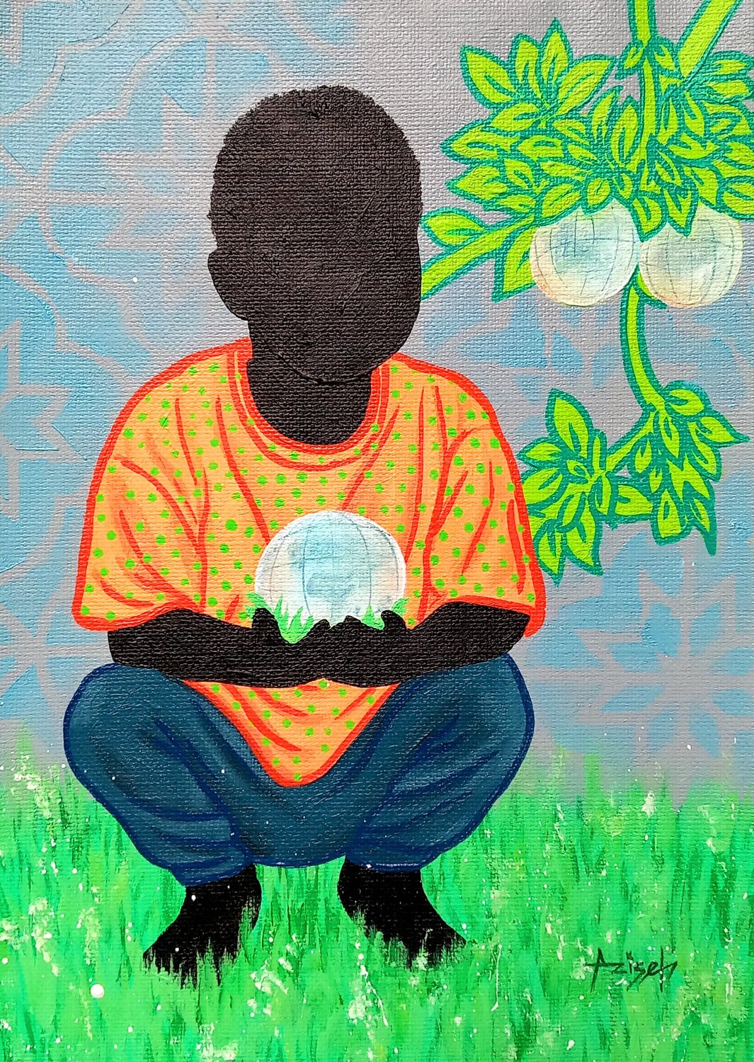 New birth Aziseh Emmanuel Original painting for sale