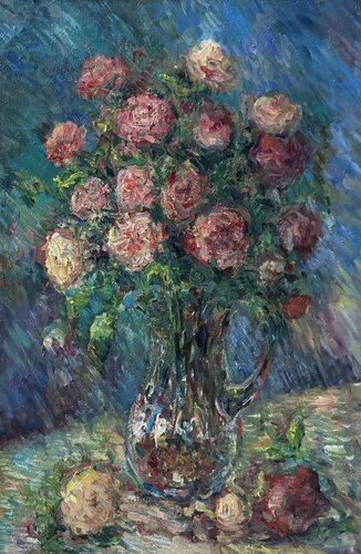 October roses by Liubou Sas, Painting for Sale on Select