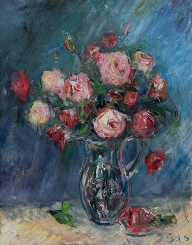 October roses 2 by Liubou Sas, Painting for Sale on Select