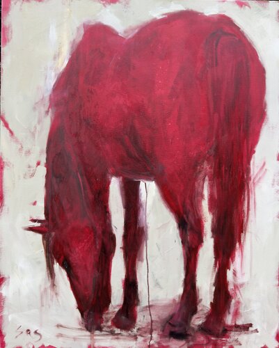 Red horse. The whole. by Liubou Sas, Painting for Sale on Select