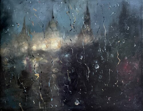 RAINY OLD CITY by Liubou Sas, Painting for Sale on Select