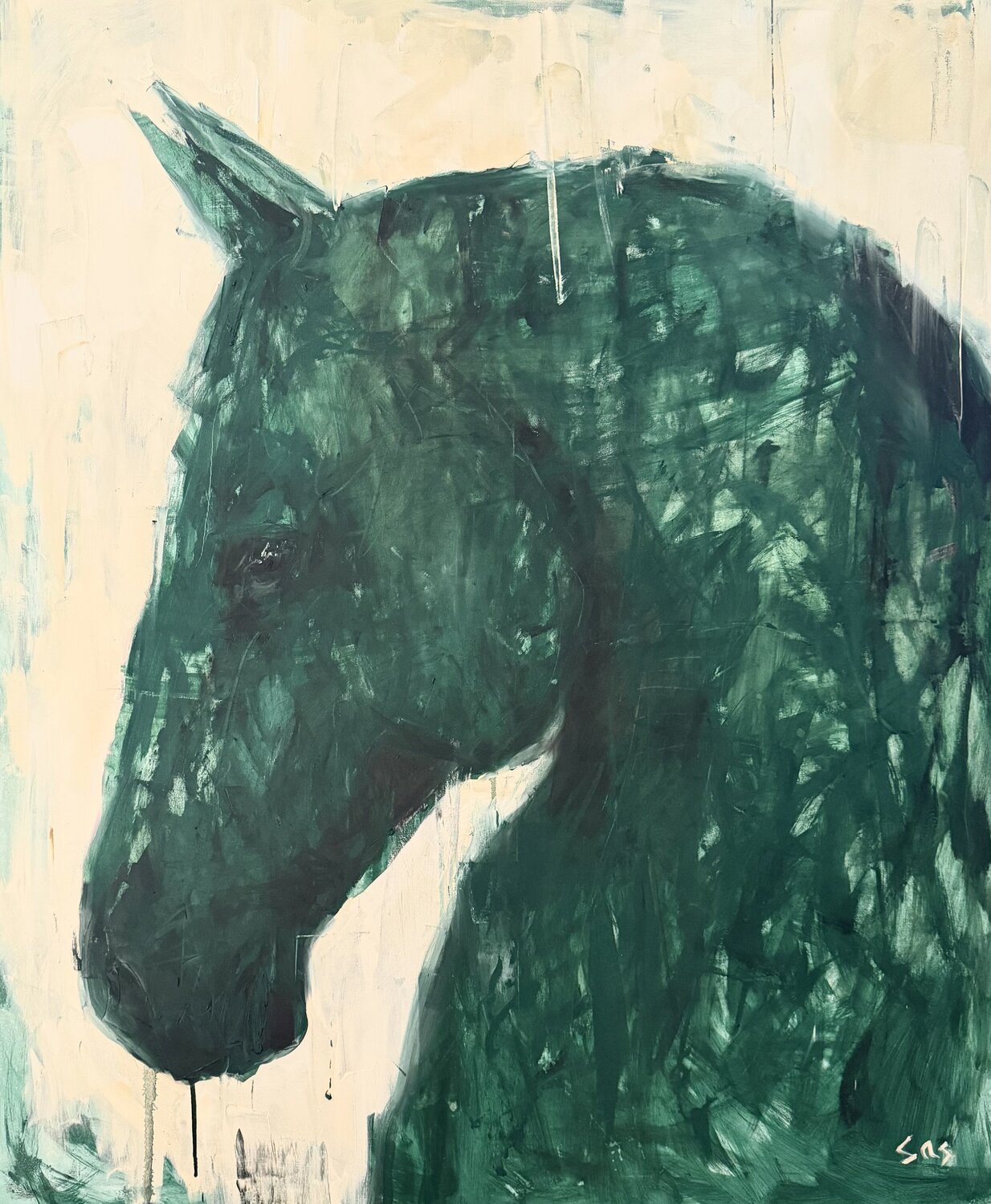 Freen horse Liubou Sas Original painting for sale