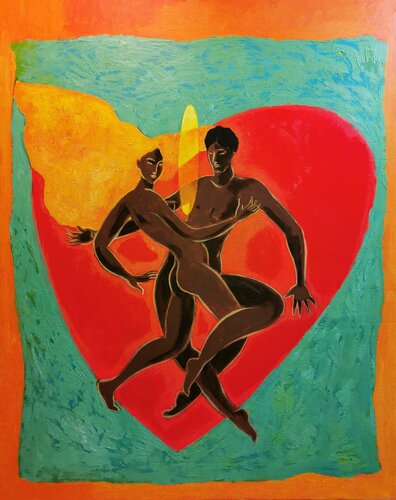 PAS DE BAISERS; by Laurence DUC, Painting for Sale on Select