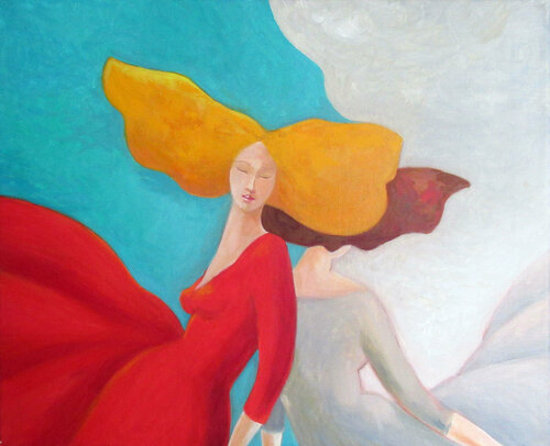 Les gémeaux by Laurence DUC, Painting for Sale on Select