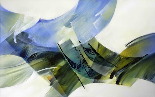 "Composition 789"  ( abstraction lyrique gestuelle) von Alain Brunet "Tenurb-Géneau", Malerei kaufen auf Select
