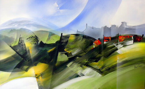 "Composition 792"   ( Paysagisme abstrait ) by Alain Brunet "Tenurb-Géneau", Painting for Sale on Select