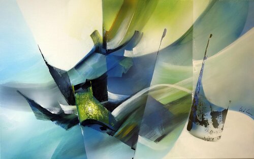 "Composition 824"  ( Abstraction lyrique ) von Alain Brunet "Tenurb-Géneau", Malerei kaufen auf Select
