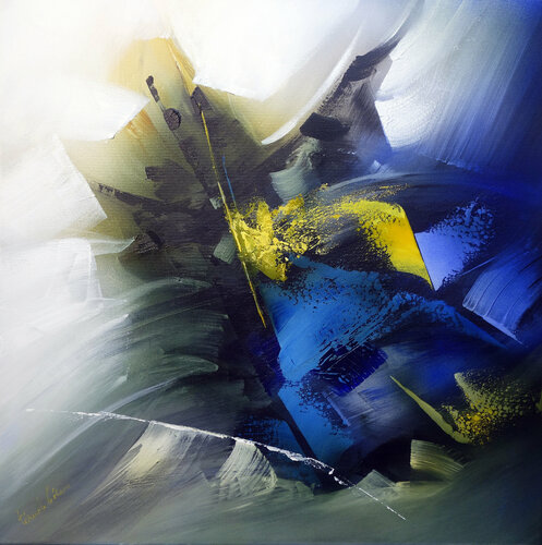 "Composition 627"  ( abstraction lyrique" ) von Alain Brunet "Tenurb-Géneau", Malerei kaufen auf Select
