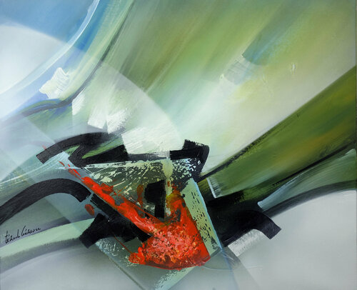 "COMPOSITION 860"    (Abstraction lyrique ) by Alain Brunet "Tenurb-Géneau", Painting for Sale on Select