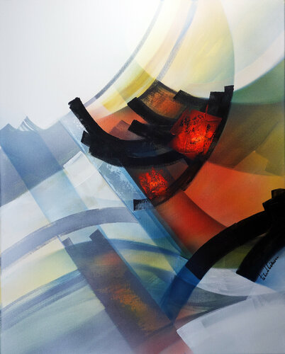 "COMPOSITION 867"   ( Abstraction lyrique ) by Alain Brunet "Tenurb-Géneau", Painting for Sale on Select