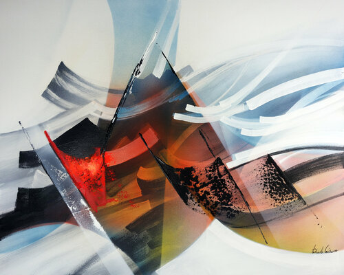 "COMPOSITION 868"   (Abstraction lyrique) by Alain Brunet "Tenurb-Géneau", Painting for Sale on Select