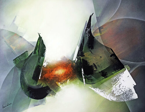 "COMPOSITION 715"  (Abstraction lyrique ) by Alain Brunet "Tenurb-Géneau", Painting for Sale on Select
