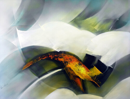 "COMPOSITION 697"  (Abstraction lyrique ) by Alain Brunet "Tenurb-Géneau", Painting for Sale on Select