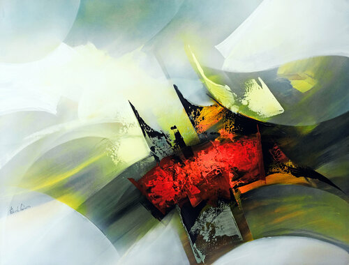 "COMPOSITION 710"  ( Abstraction lyrique ) by Alain Brunet "Tenurb-Géneau", Painting for Sale on Select