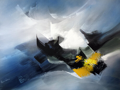 "COMPOSITION 666"  ( Abstraction lyrique" ) by Alain Brunet "Tenurb-Géneau", Painting for Sale on Select