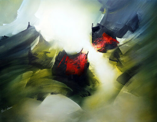"COMPOSITION 634"   (Abstraction lyrique) by Alain Brunet "Tenurb-Géneau", Painting for Sale on Select