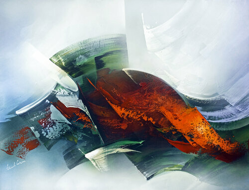 "COMPOSITION 677""  ( Abstraction lyrique ) by Alain Brunet "Tenurb-Géneau", Painting for Sale on Select