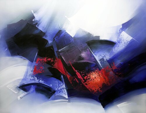 "COMPOSITION 651"  ( Abstraction lyrique ) by Alain Brunet "Tenurb-Géneau", Painting for Sale on Select