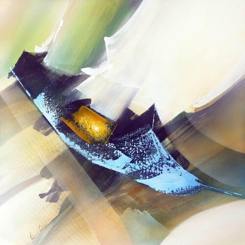 "COMPOSITION 731"  ( Abstraction lyrique ) by Alain Brunet "Tenurb-Géneau", Painting for Sale on Select