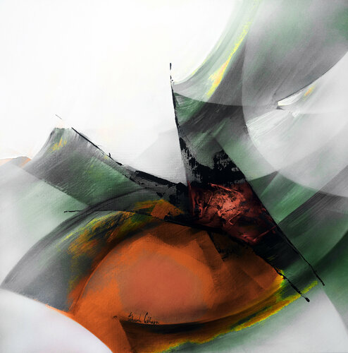 "COMPOSITION 726"  ( Abstraction lyrique ) by Alain Brunet "Tenurb-Géneau", Painting for Sale on Select
