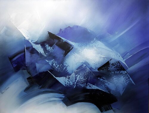 "COMPOSITION 652"   "ABSTRACTION LYRIQUE" by Alain Brunet "Tenurb-Géneau", Painting for Sale on Select