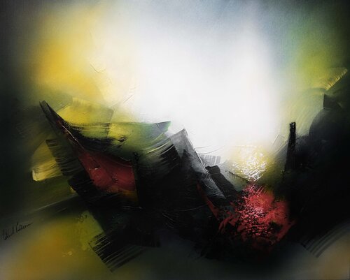 "COMPOSITION 635"   ( Abstraction lyrique ) by Alain Brunet "Tenurb-Géneau", Painting for Sale on Select