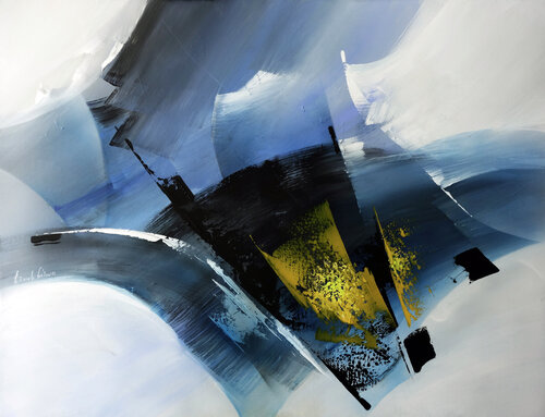 "COMPOSITION 703" ( Abstraction lyrique) by Alain Brunet "Tenurb-Géneau", Painting for Sale on Select