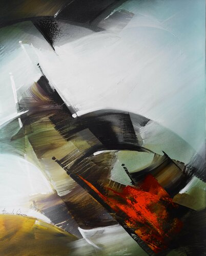 "Composition 644"  ( Abstraction lyrique ) von Alain Brunet "Tenurb-Géneau", Malerei kaufen auf Select