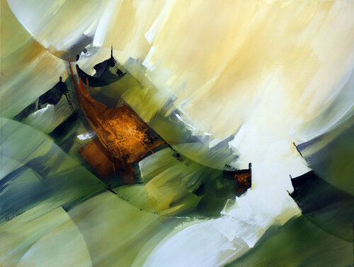 "Composition 756"   (Abstraction lyrique : paysagisme abstrait ) von Alain Brunet "Tenurb-Géneau", Malerei kaufen auf Select