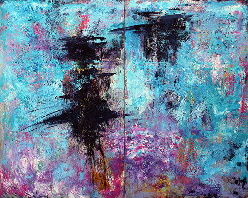 EXTRA LARGE DIPTYCH 250x200 "To Heaven and back" by Veljko Martinovic, Painting for Sale on Select