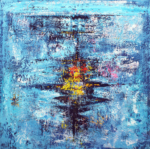 Extra large 200x200 abstract painting "My Cosmos" by Veljko Martinovic, Painting for Sale on Select